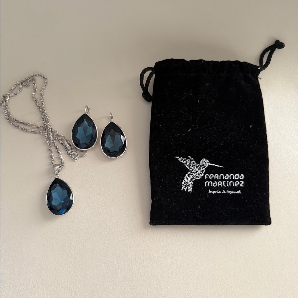 Fernando Martinez Blue Crystal Jewelry Set